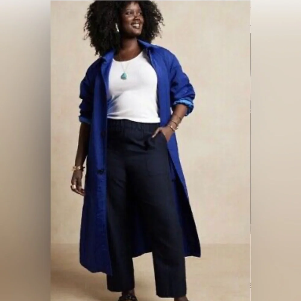 New ~Banana Republic Women's Navy Blue Linen Pants Size XL